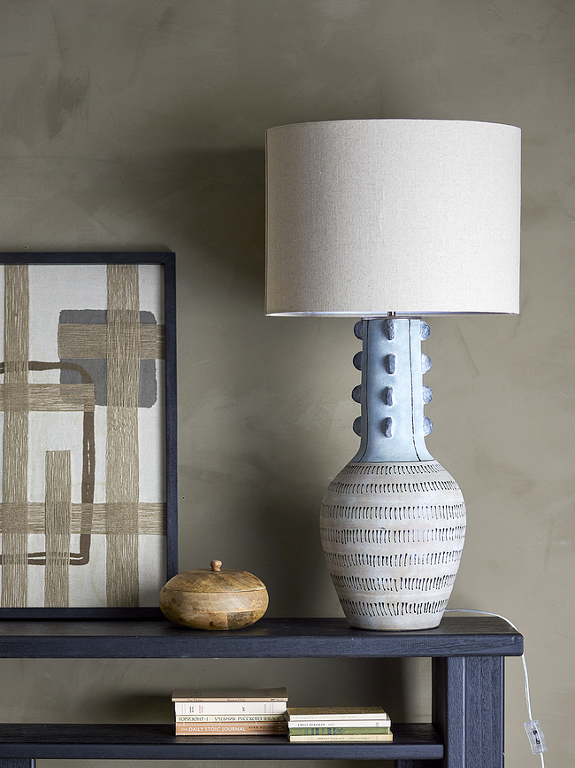 Gadiela Lampe de Table 90 cm, beige et bleue