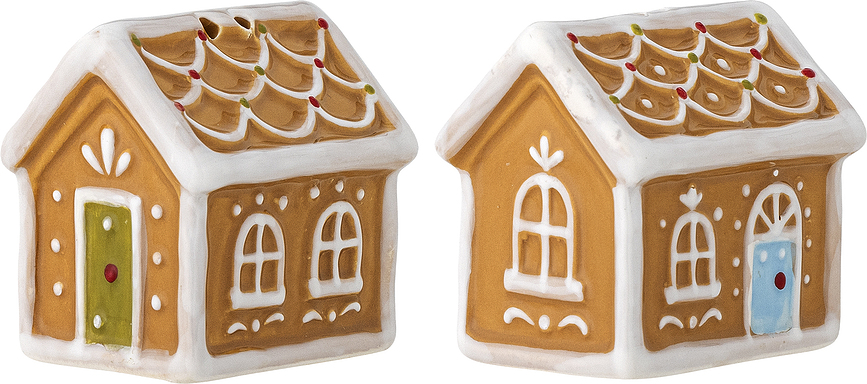Ginnie Salière et Poivrière en forme de maisons en pain d'épices, Lot de 2