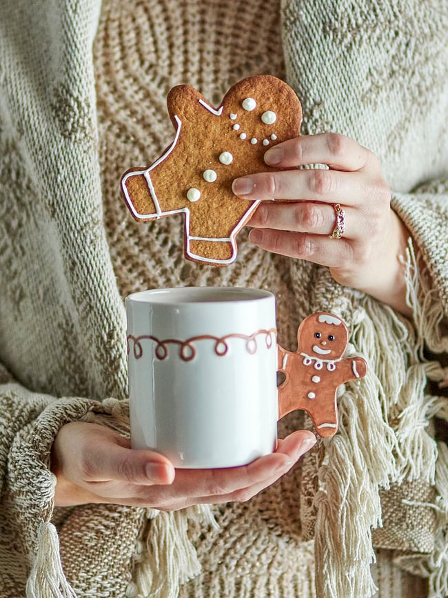 Ginnie Tasse de Noël, 350 ml, motif bonhomme de pain d'épice