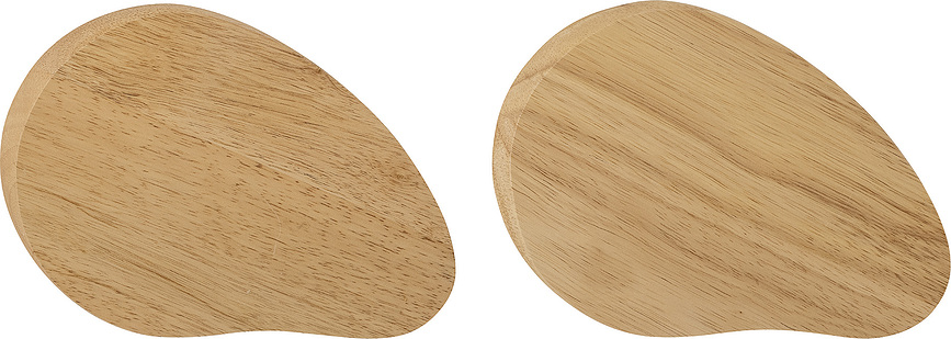 Gong Planches à Découper 23,5 cm, en bois d'hévéa, Lot de 2