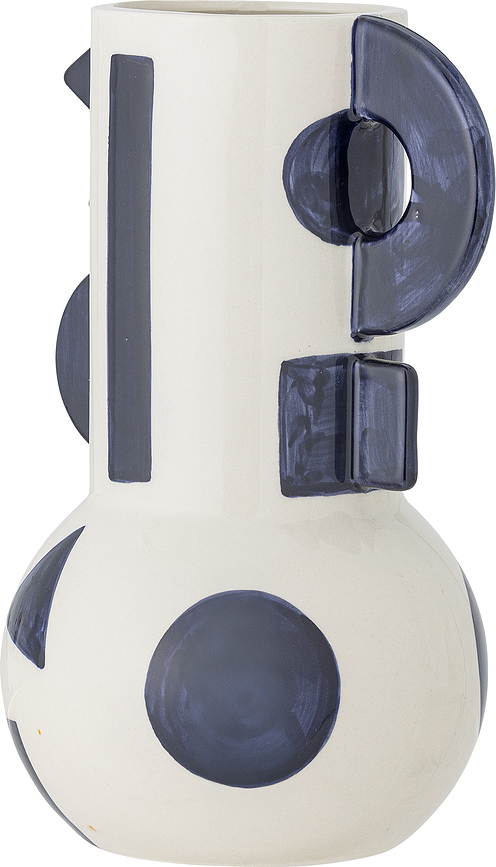 Graphica Vase 24 cm, blanc et bleu