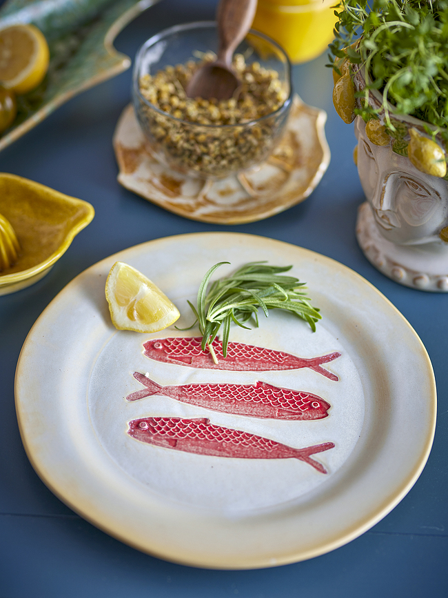 Hadden Assiettes plates 27 cm, rouges, Lot de 4