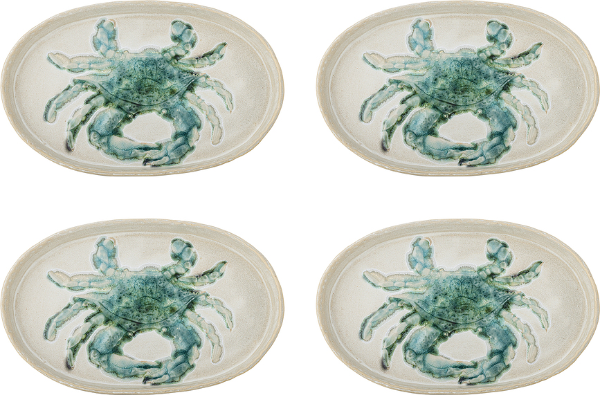 Hadden Assiettes Plates ovales, 29 cm, Lot de 4