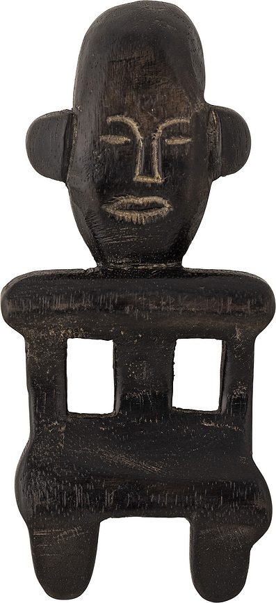 Harlee Figurine décorative, 14 cm, en bois de manguier