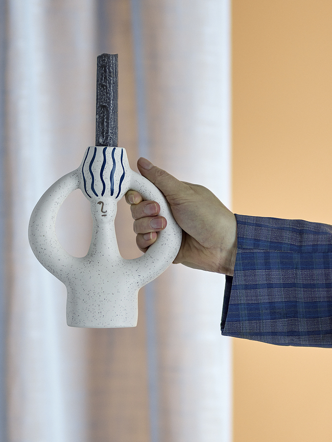 Hatty Κηροπήγιο για κλασικό κερί, 17 cm, μπλε