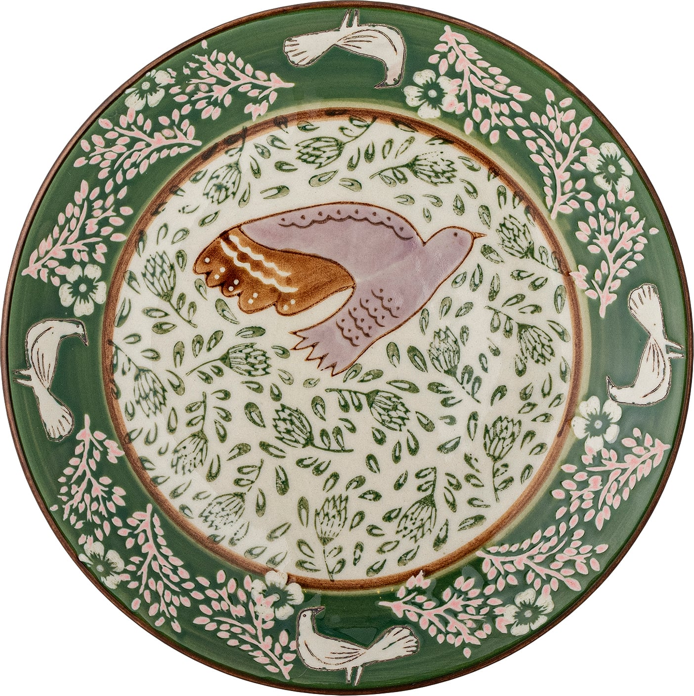 Hezha Dessertteller 16 cm, grün-rosa