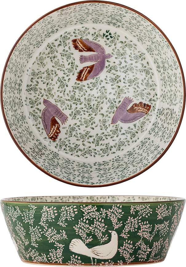 Hezha tál 28 cm, zöld-rózsaszín
