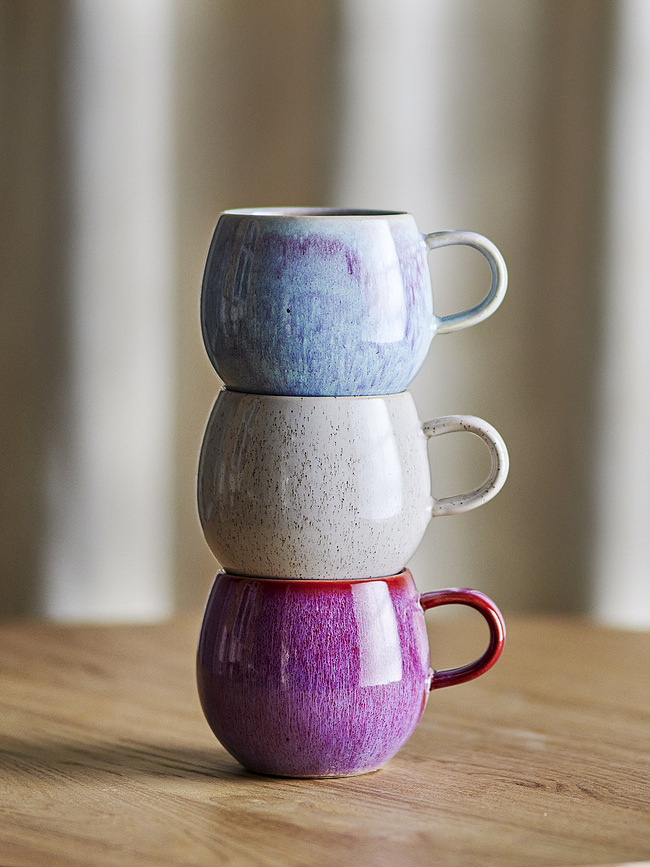 Hrnky Addison bílé, šedé a hnědé, 3 ks