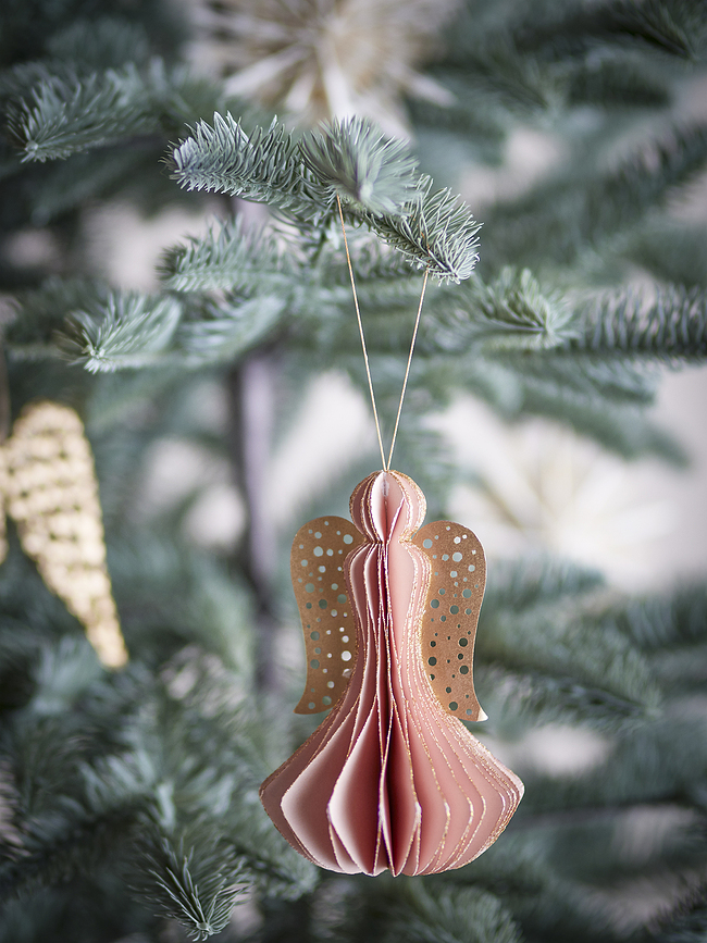 Ingi Décoration de Noël ange, rose