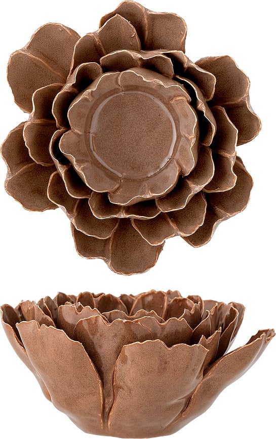 Irisa Photophore pour bougie chauffe-plat, brun clair