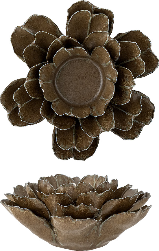 Irisa Photophore pour bougie chauffe-plat, brun clair