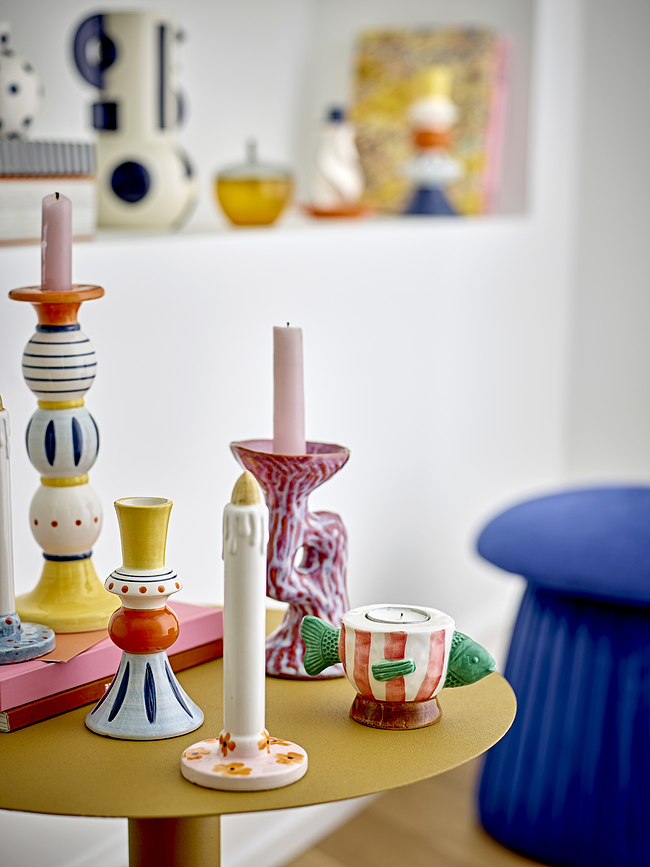 Ivalie Κηροπήγιο, 16 cm, ροζ, πέτρινο