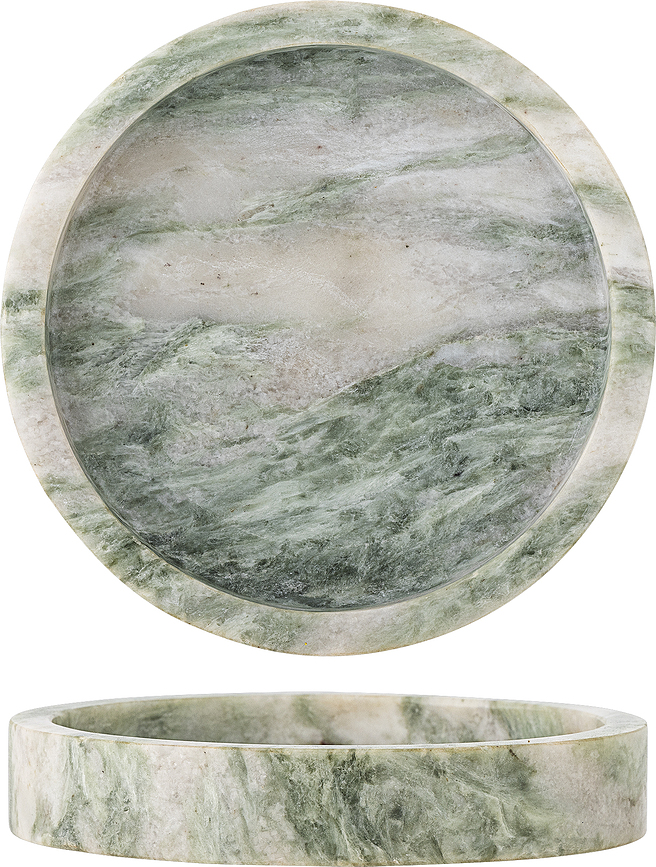 Ivette Plateau Décoratif, 20 cm, marbre vert