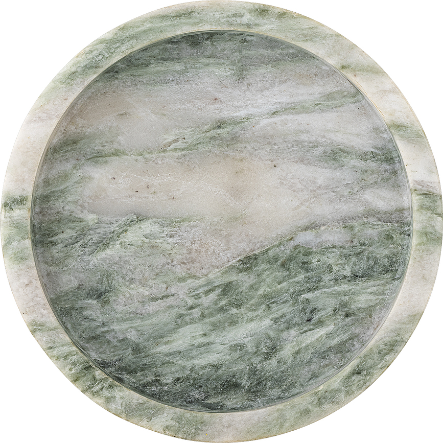 Ivette Plateau Décoratif, 20 cm, marbre vert