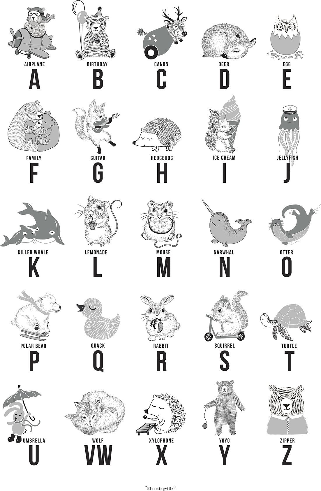 Jackie Poster englisches Alphabet