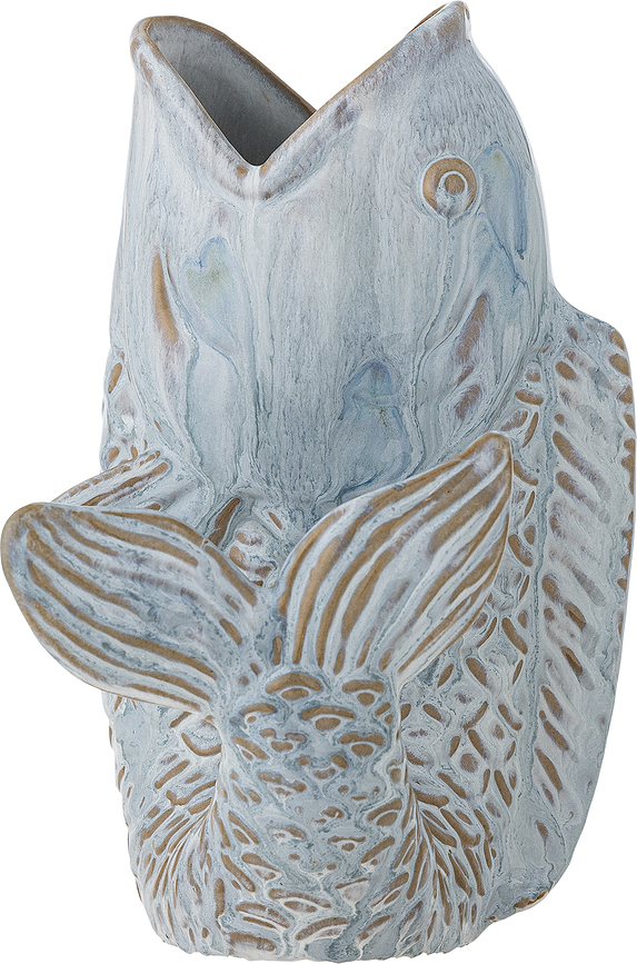 Jarrón decorativo Hiro, 21 cm, azul