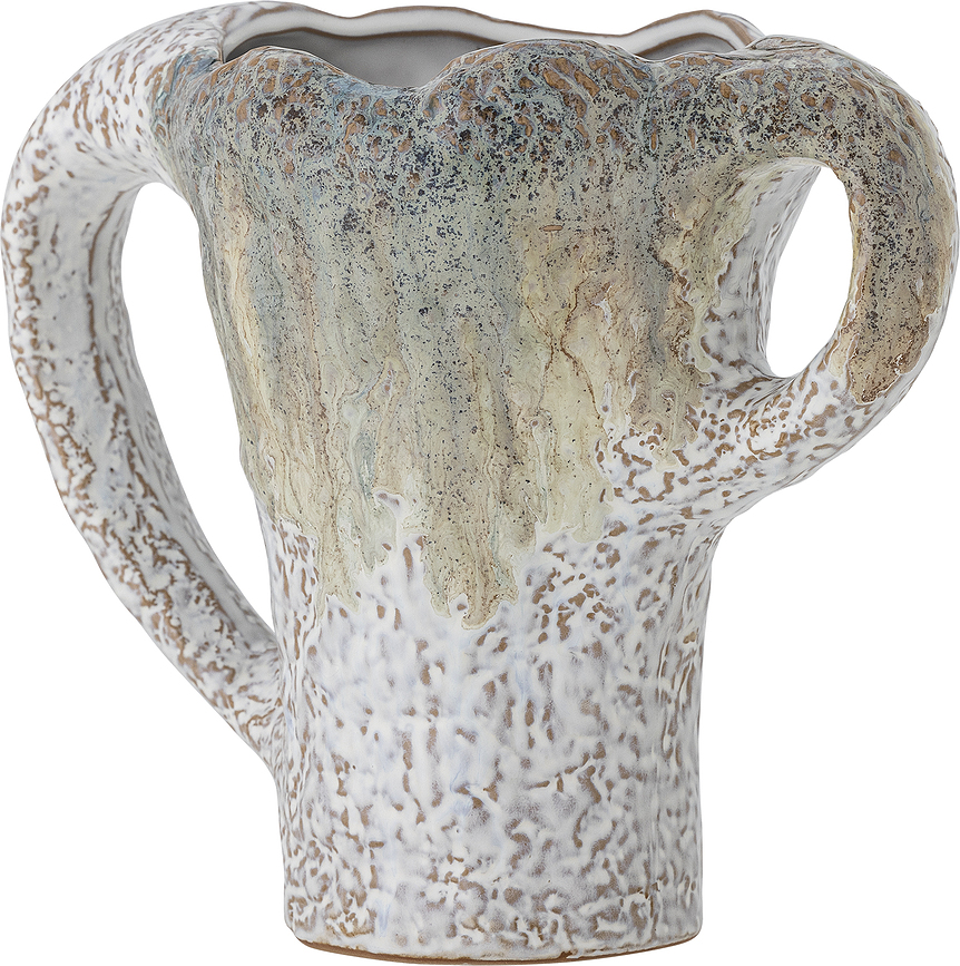 Jarrón decorativo Ledger, 21 cm, gris-verde