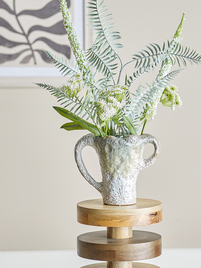 Jarrón decorativo Ledger, 21 cm, gris-verde