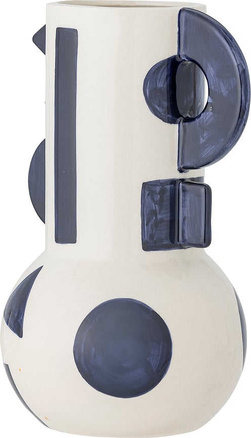 Jarrón Graphica, 24 cm, blanco y azul