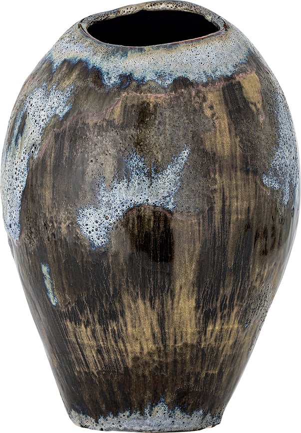 Jarrón Senja, 31,5 cm, marrón y azul