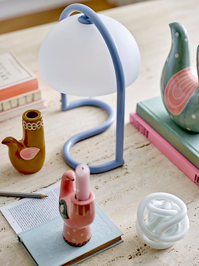 Jarrón Trudy, azul y crema