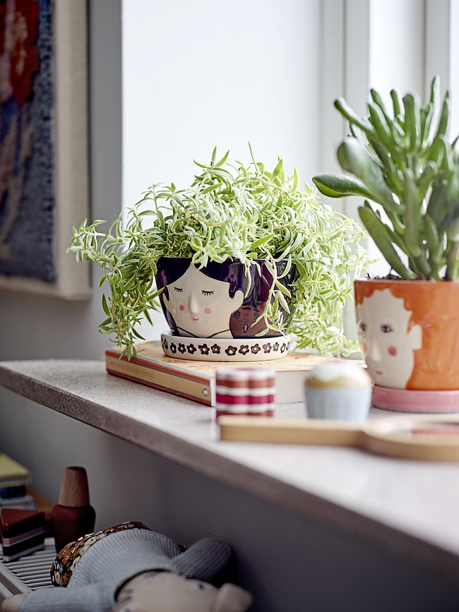 Jaya Pot de Fleurs avec soucoupe, 9,5 cm