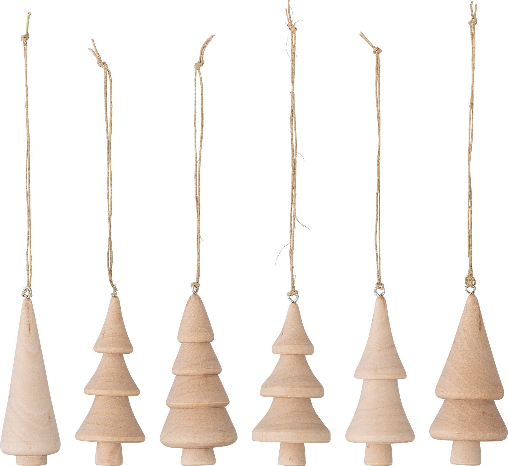 Jivani Christbaumschmuck Tannenbäume 8,5 cm, naturfarben, 6 St.