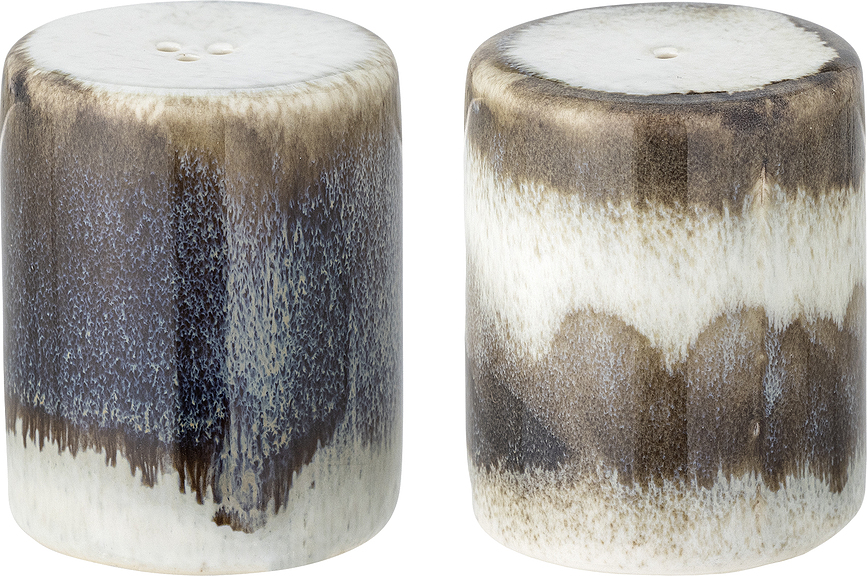 Juego de Salero y Pimentero Paula, gris y marrón, Set de 2 piezas