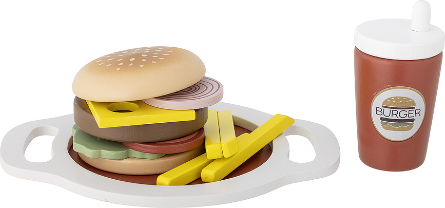 Juguete de hamburguesa y patatas fritas Jools, Set de 13 piezas