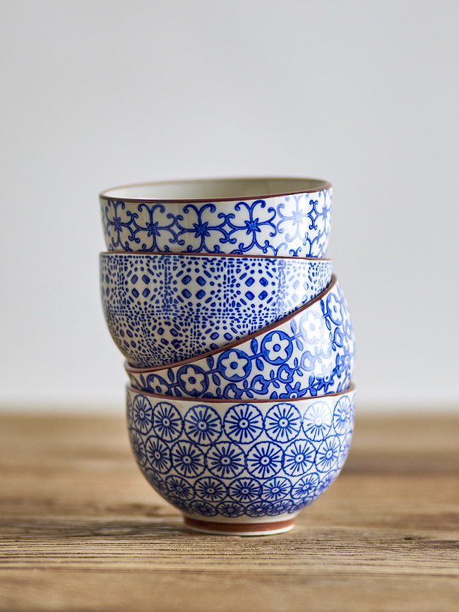 Karine kommen 10 cm, blauw, 4 st.