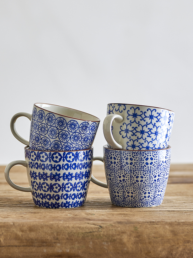 Karine Mugs, blue, 4 pcs.