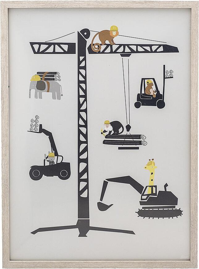 Keith Tableau encadré, motif chantier de construction