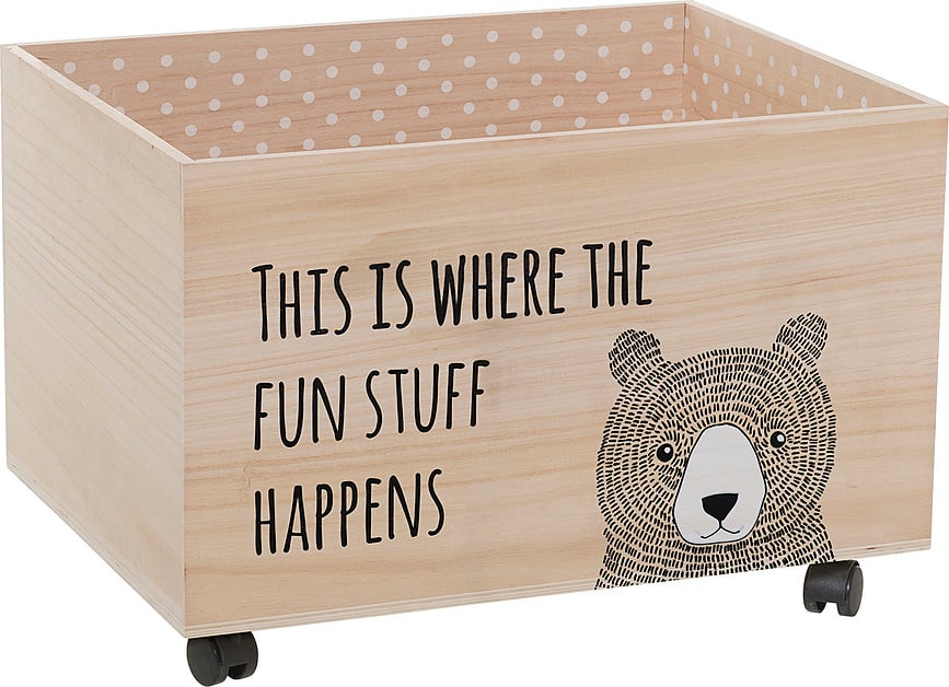 Kesa Aufbewahrungsbox aus Holz auf Rollen