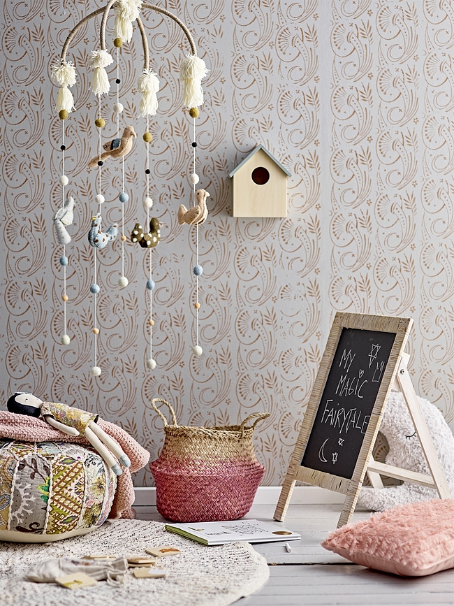 Kiafillippa Panier de Rangement, bleu, en jonc de mer