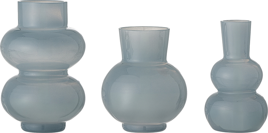 Kinsie Vases, bleus, Lot de 3