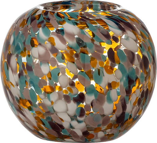 Bloomingville Vidia Vase Orange – Handgeblasenes Glas Mit Punkte-Muster