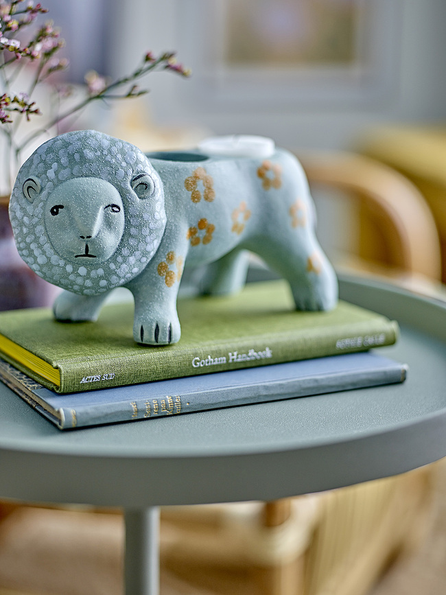 Leander Svečnik za čajne svečke, lev, moder