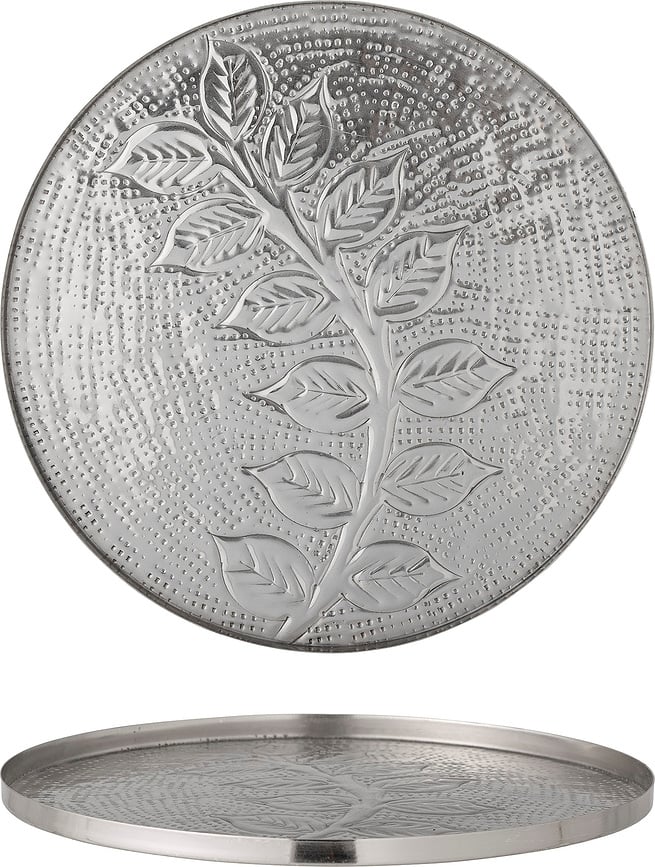 Leila Pladanj dekorativni 30 cm srebrni metalni