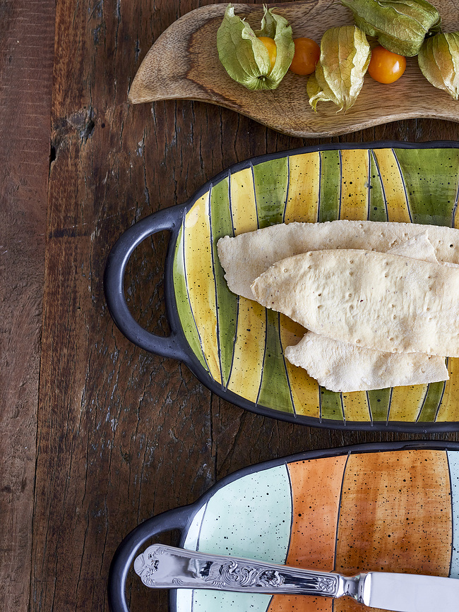 Lilie Servirni krožnik, 32,5 cm, rumeno-zelen