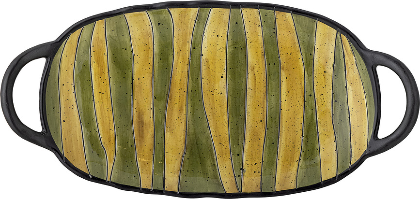 Lilie Servirni krožnik, 32,5 cm, rumeno-zelen