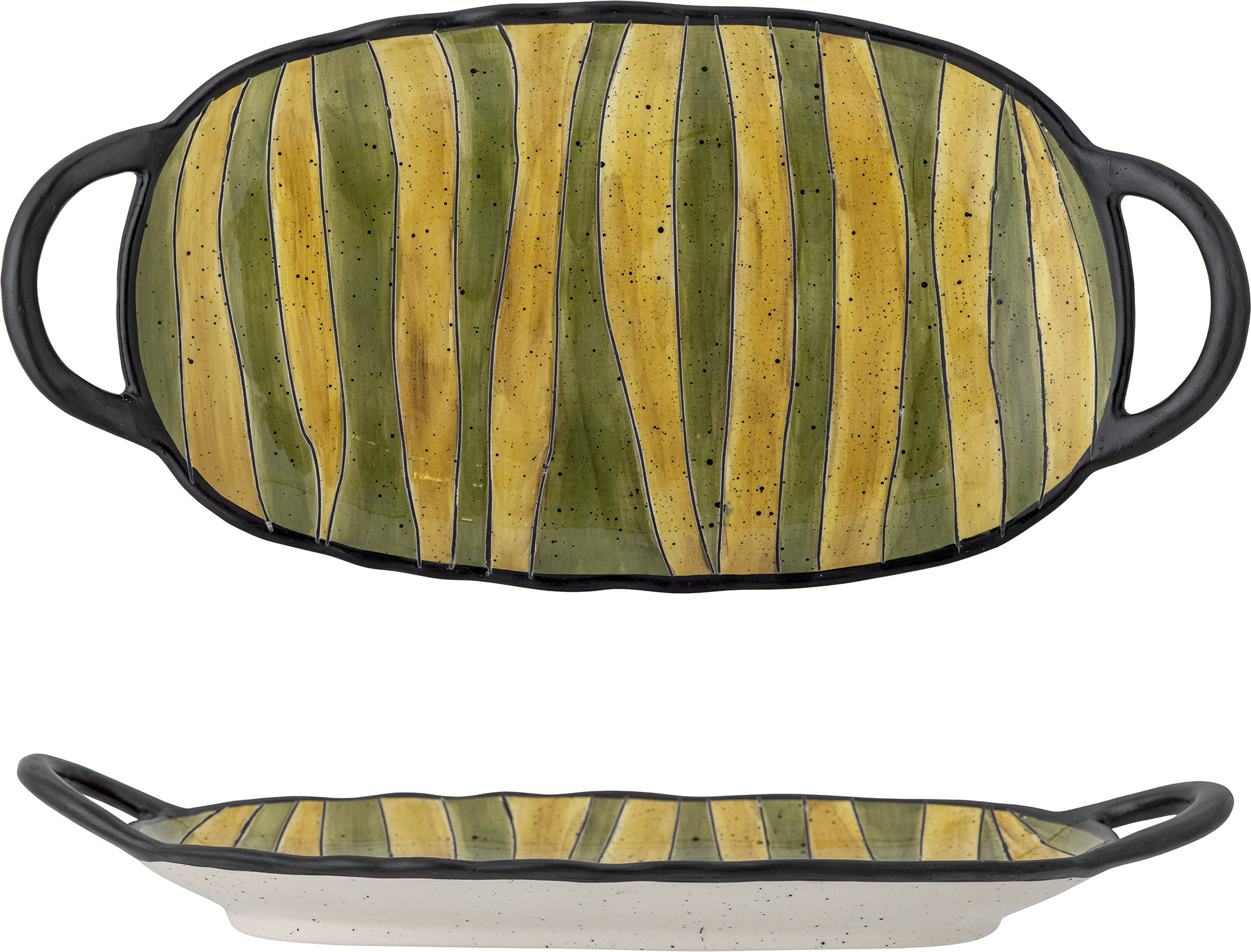 Lilie Platte 32,5 cm gelb-grün