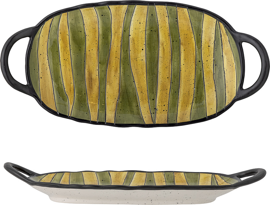 Lilie Platte 32,5 cm gelb-grün