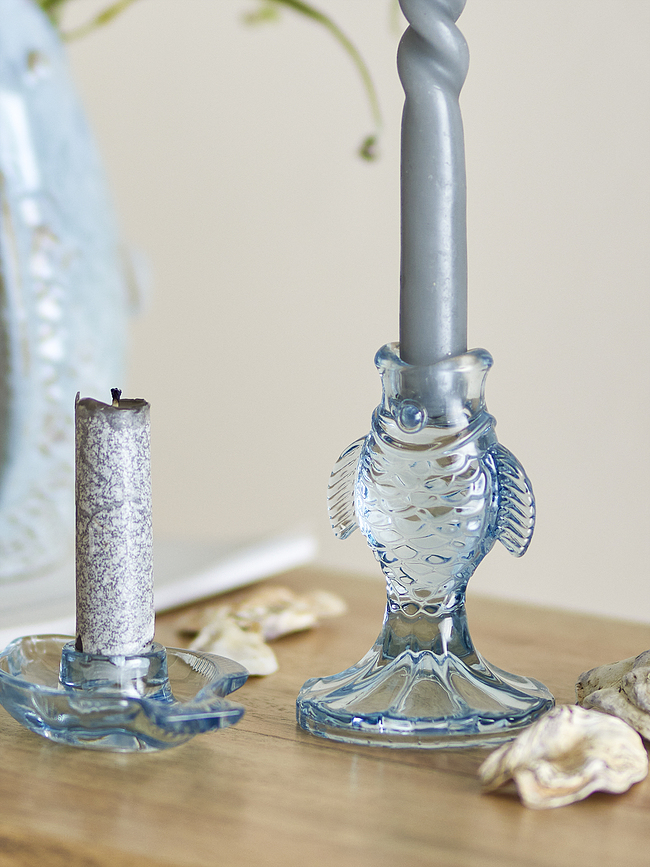 Linley Bougeoirs pour bougies longues, bleus, Lot de 2