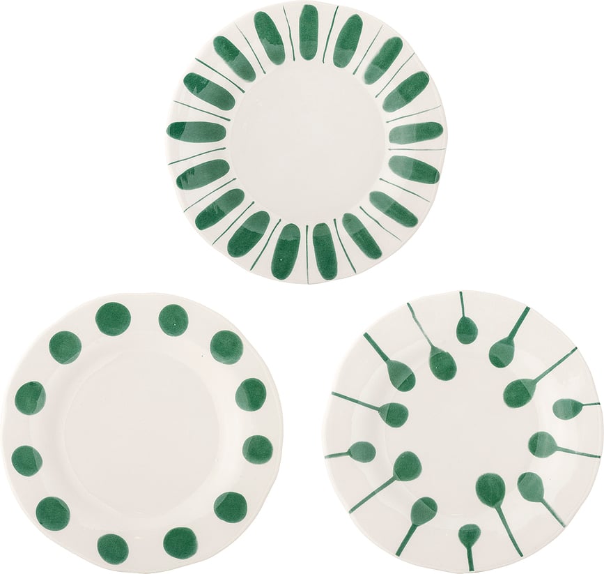 Linora frukosttallrikar 22 cm, grön, 3 st