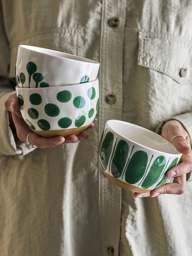 Linora Skodelice, 580 ml, belo-zelene, 3 kosi