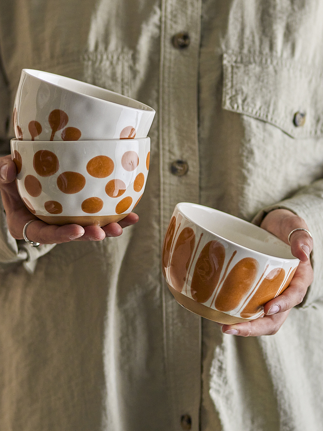 Linora Skodelice, 580 ml, belo-zelene, 3 kosi