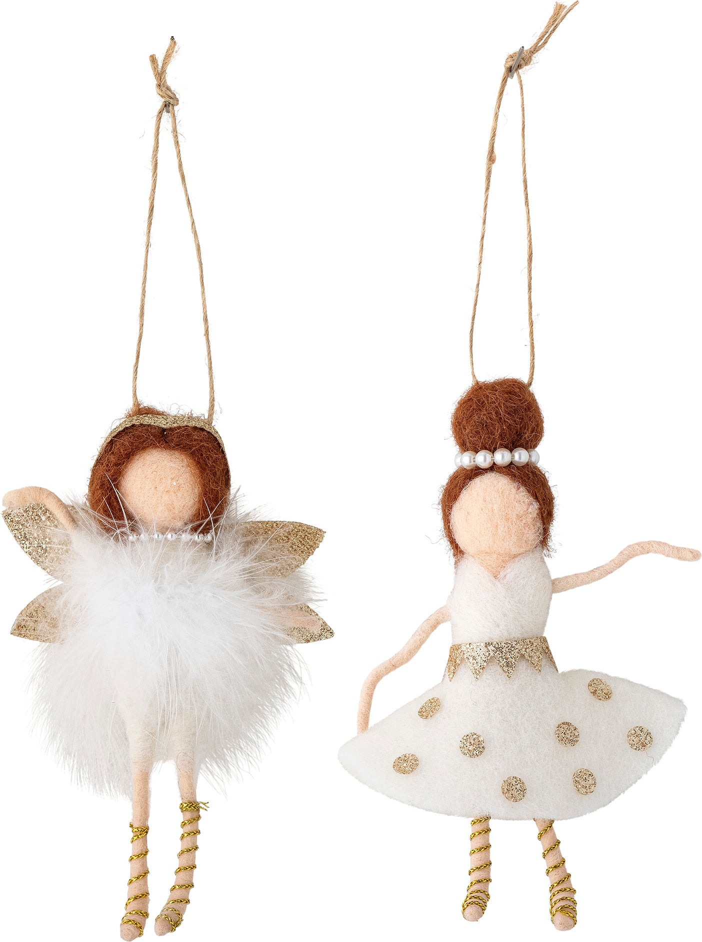 Liuka Weihnachtsbaumanhänger Engel 14 cm, weiß, 2 St.