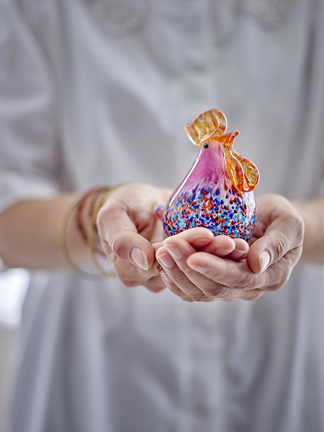 Livie Διακοσμητικό Αγαλματίδιο, 9,5 cm, πορτοκαλί-μοβ