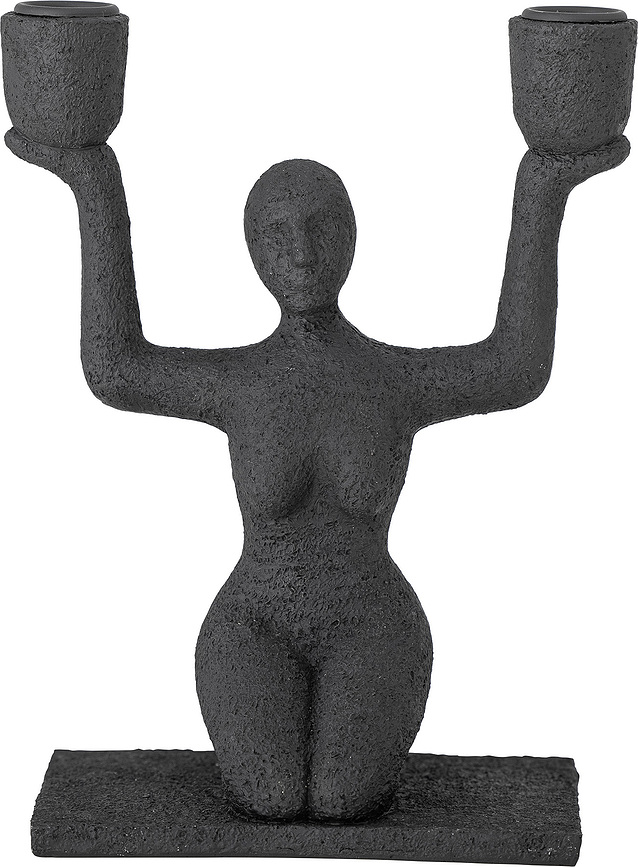 Lucie Svečnik za klasično svečo, črn