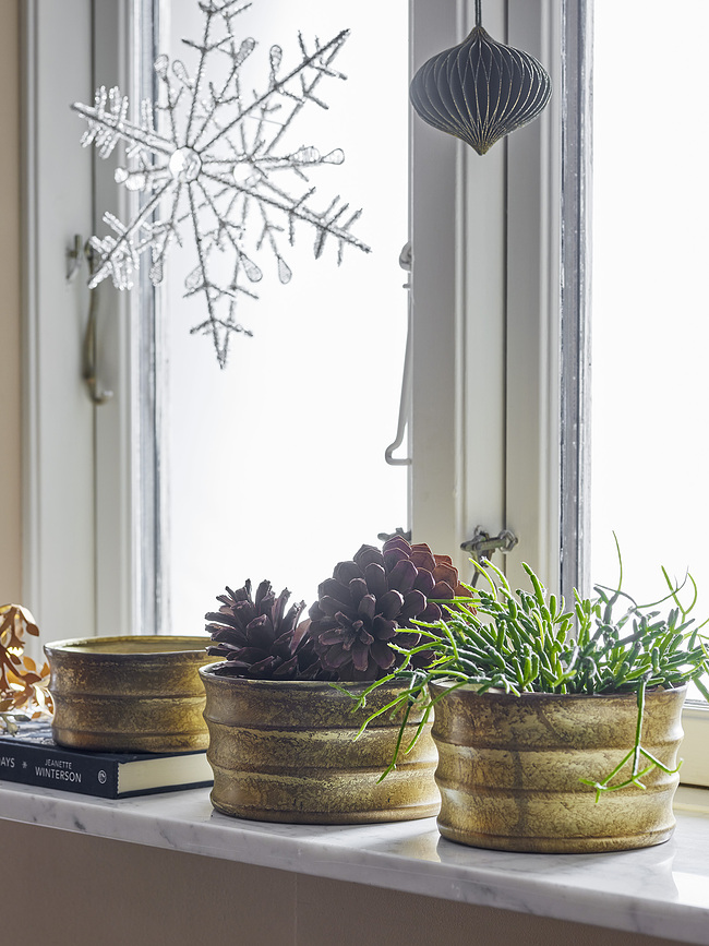 Lucilla Cache-pots, dorés, Lot de 3